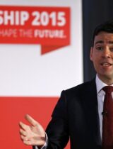 Labour Party leadership candidate Andy Burnham speaks during a hustings event in Stevenage